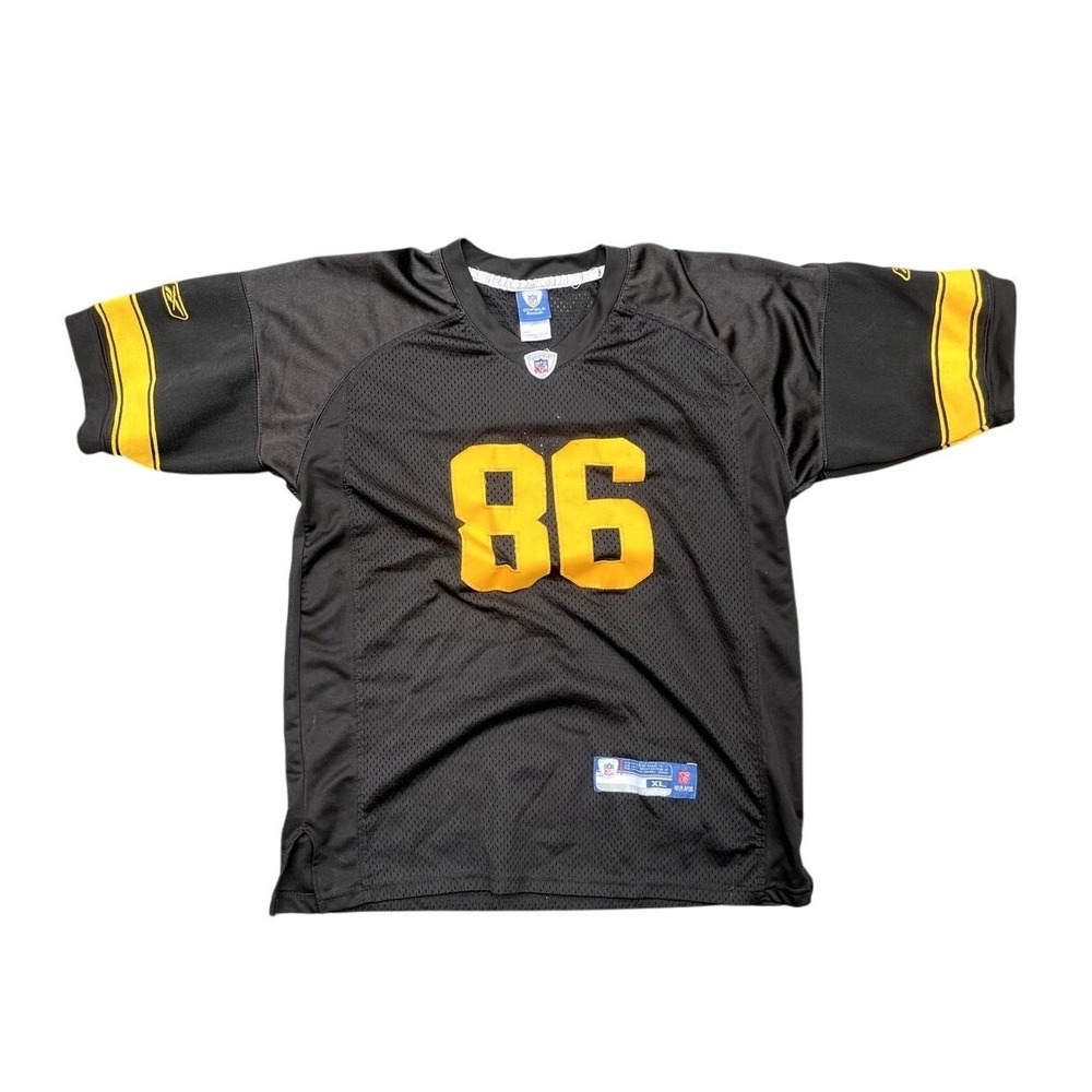 Pittsburgh Steelers Hines Ward 86 NFL Reebok Jersey Youth XL Black Sewn